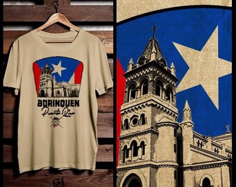 Puerto Rico Flag Church t-shirt Puerto Rican Boricua Taino Afro Latino afro boricua Pride and Culture puerto rico map and flag