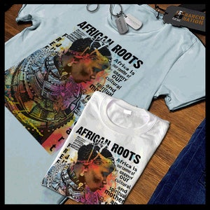 Afrikanisches T-Shirt Black History Month Afrika mein Mittelpunkt Erbe Afrocentric Power Pride and Culture