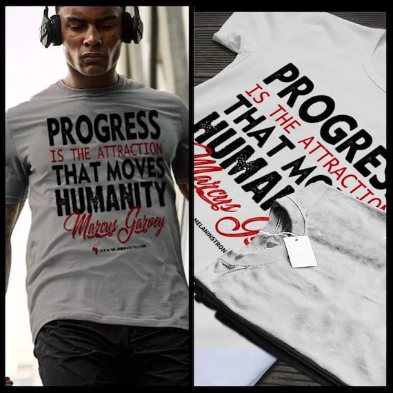 Marcus Garvey Progress Quote Tshirt African Caribbean Civil Etsy