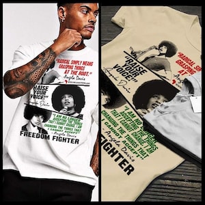 Angela Davis T-Shirt African American Civil Rights Activist Black History Tee