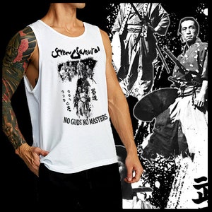 Japanese samurai White tank top Bushido way of the warrior Japan Edo Era Warrior Class Katana Japanese Steel Singlet
