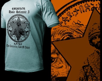 Haile Selassie Jah Rastafari T-Shirt Rastafarian Roots Reggae  Ital Vibration Rootical Dub Music Conqueror Tee