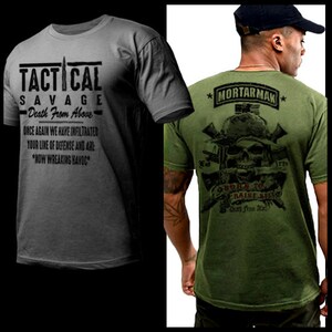 Military Infantry Mortarman Combat Action T-Shirt Spec Operation Commandos Iraq Afghanistan Combat Veteran short sleeve T-shirt size S-2XL