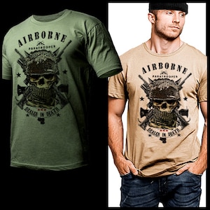 Military Airborne Paratrooper Combat Action T-Shirt Spec Operation Commandos Iraq Afghanistan Combat Veteran short sleeve T-shirt size S-2XL