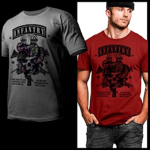 Military Infantry Grunt Combat Action Infantryman T-Shirt Spec Operation Commando Iraq Afghanistan Combat Veteran short sleeve Size S-2XL