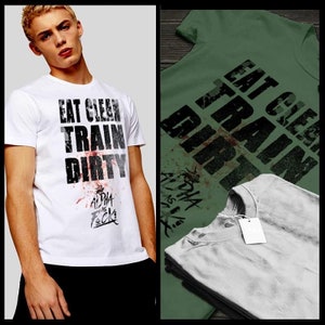 Eat Clean Train Dirty T-shirt Workout Gym Fitness mental Motivation focused fitness sport tee