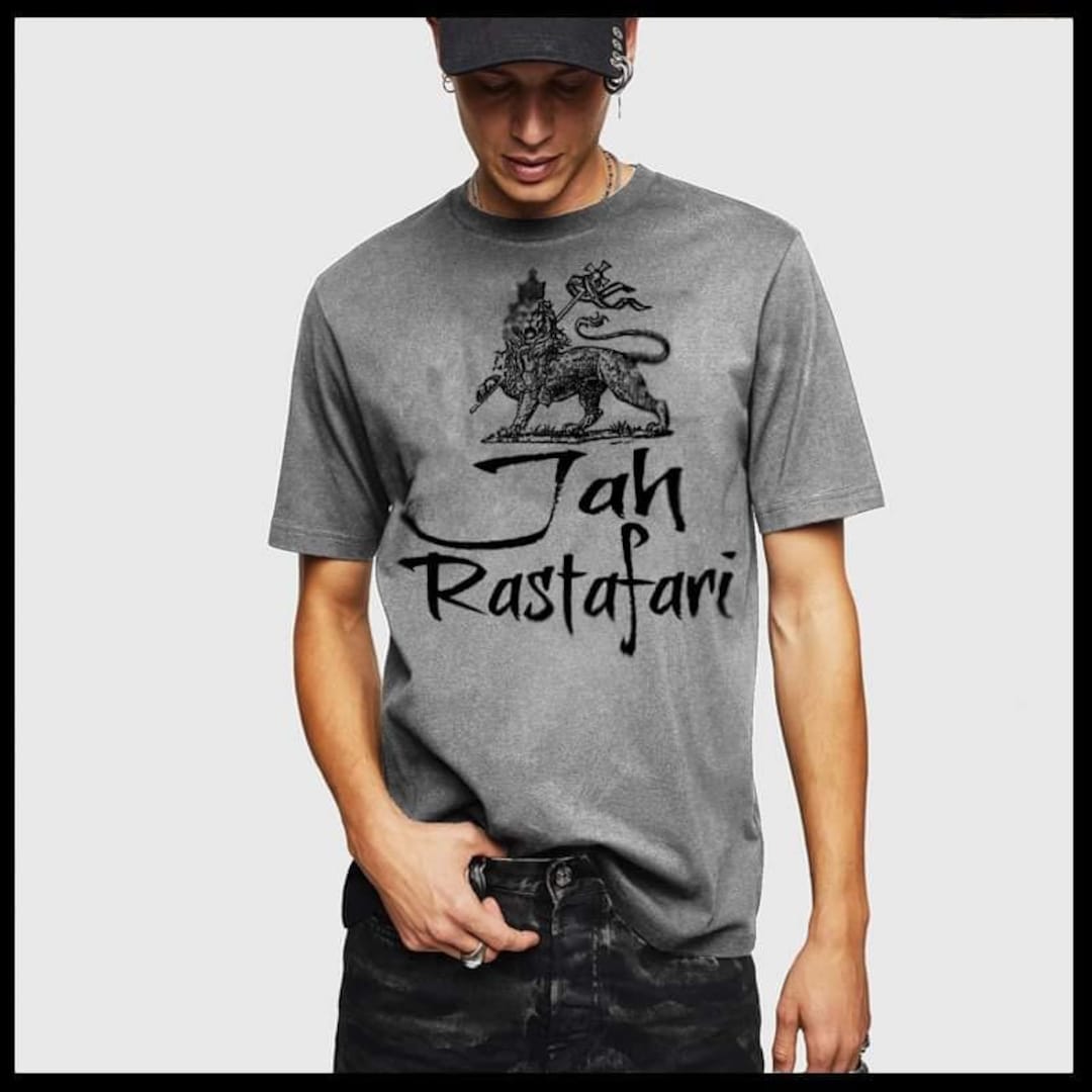 Jah Rastafari Lion T-shirt Haile Selassie Rastafarian Jamaican