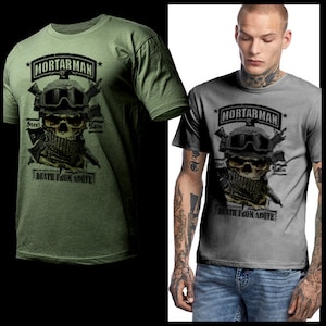 Military Infantry Mortarman Combat Action T-Shirt Spec Operation Commandos Iraq Afghanistan Combat Veteran short sleeve T-shirt size S-2XL