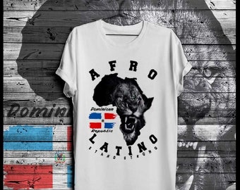 Afro Latino Dominican Republic Flag T-shirt DR Pride and Culture African and Latin Roots