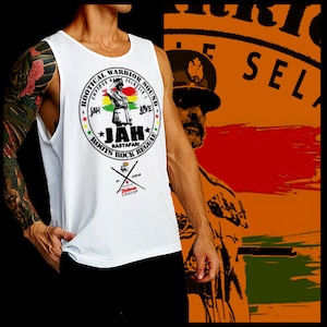Jah Rastafari Reggae  Rootical Dub Warrior Tank Top Haile Selassie Rastafarian Roots Reggae Music Singlet