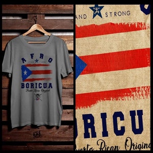 Puerto Rico Flag T-shirt Puerto Rican Boricua Taino Afro Latino afro boricua Pride and Culture puerto rico map and flag