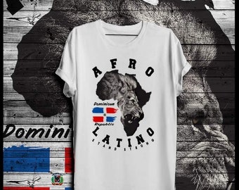 Afro Latino Dominican Republic Flag T-shirt DR Pride and Culture African and Latin Roots