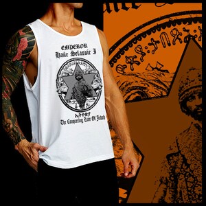 Jah Rastafari Reggae Tank Top Haile Selassie Rastafarian Roots Reggae Music Singlet