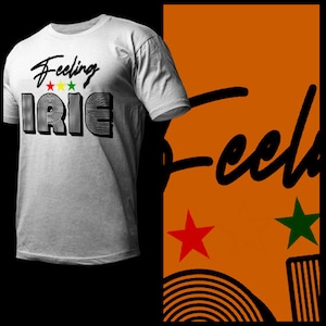 Haile Selassie Jah Rastafari  Feeling Irie  T-Shirt Rastafarian Roots Reggae  Ital Vibration Rootical Dub Music Conqueror Tee