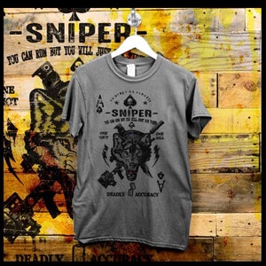 Military Sniper Combat Veteran T-Shirt Infantryman Tactical War Quote Special Ops Airborne Commandos short sleeve T-shirt size S-2XL