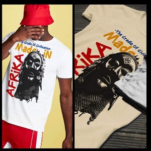 Camiseta de la máscara africana colorida Africa tribal cultura arte algodón camiseta