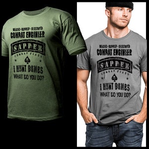 Military Combat Engineer Sapper Action T-Shirt Spec Operation Commandos Iraq Afghanistan Combat Veteran short sleeve T-shirt size S-2XL