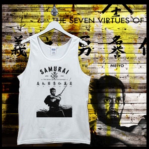 Japanese samurai White tank top Bushido way of the warrior Japan Edo Era Warrior Class Katana Japanese Steel Singlet