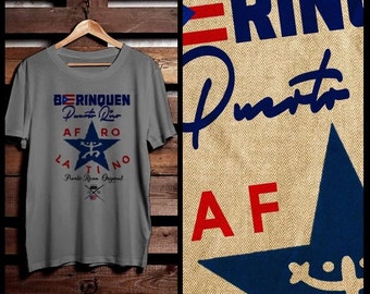 Puerto Rico Flag T-shirt Puerto Rican Boricua Taino Afro Latino afro boricua Pride and Culture puerto rico map and flag