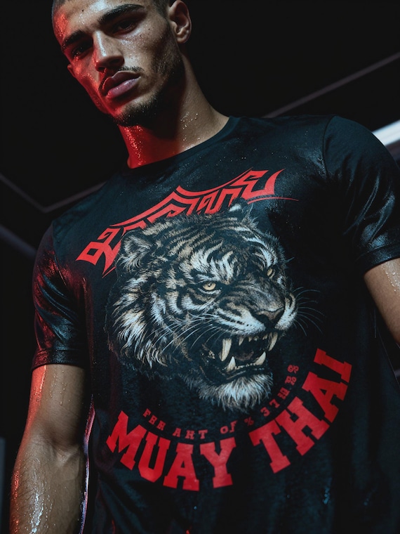 Muay Thai Shirt Tiger, Art of Eight Limbs Tee, Traditional Thai