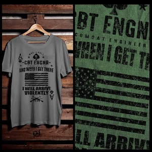 Military Combat engineer T-Shirt Combat Veteran Tactical War Quote Special Operation Commandos short sleeve T-shirt size S-2XL