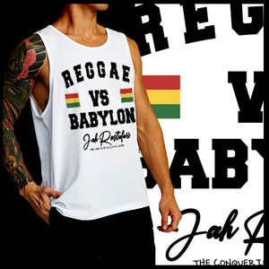 Jah Rastafari Reggae Vs Babylon Dubplate Tank Top Haile Selassie Rastafarian Roots Reggae Music Singlet