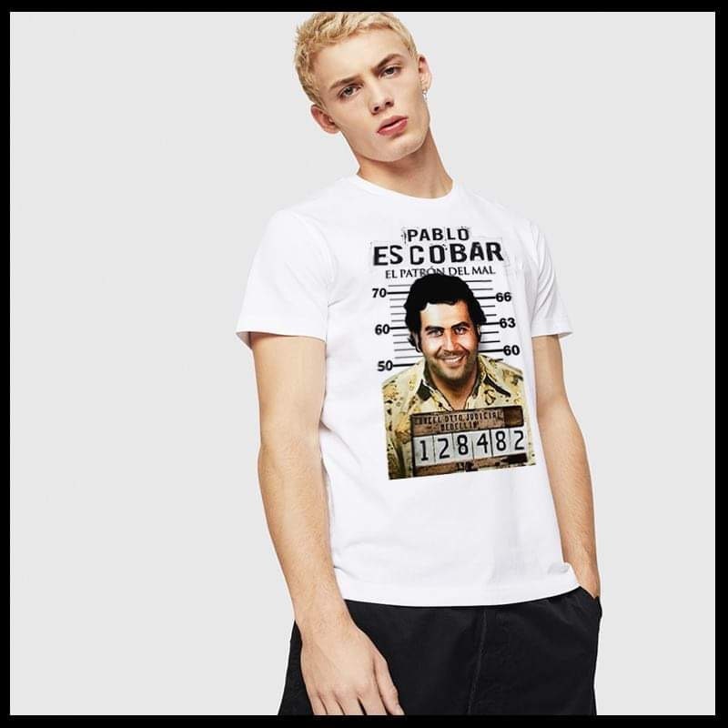 Colombian Drug Lord Pablo Escobar Mugshot Medellin Cartel T-Shirt 