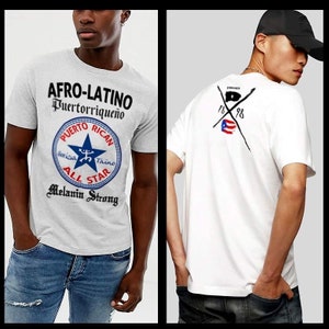 Puerto Rico T-shirt Afro Puerto Rican Bomba Y Plena Boricua Afro Latino Pride and Culture puerto rico map and flag
