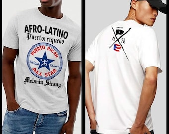 Puerto Rico T-shirt Afro Puerto Rican Bomba Y Plena Boricua Afro Latino Pride and Culture puerto rico map and flag