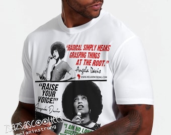 Camiseta Angela Davis, ativista dos direitos civis afro-americanos, camiseta da história negra, camiseta do mês da história negra de Angela Davis, citações de Angela Davis