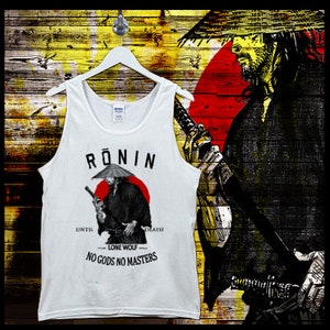 Japanese samurai White tank top Bushido way of the warrior Japan Edo Era Warrior Class Katana Japanese Steel Singlet