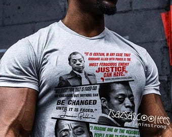 Camiseta James Baldwin Ativista dos direitos civis afro-americanos Camiseta da história negra, Camiseta James Baldwin do mês da história negra, Citação de James Baldwin