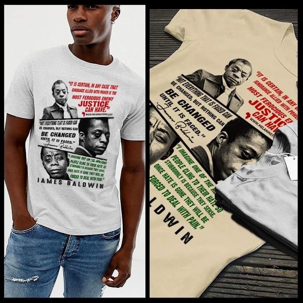 James Baldwin T-Shirt African American Civil Rights Activist Black History Tee