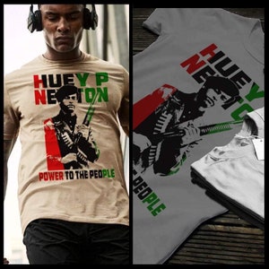 Huey P Newton shotgun T-Shirt African American Civil Rights Activist Black History Tee