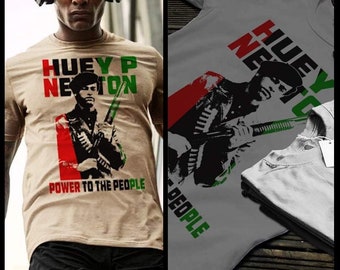 Huey P Newton espingarda camiseta afro-americana ativista dos direitos civis camiseta de história negra