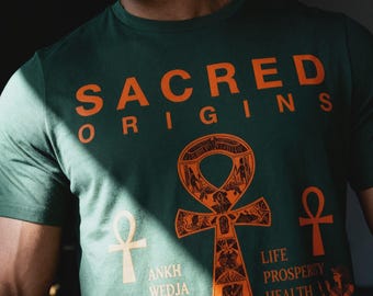 Camiseta Kemet Orígenes Sagrados Camiseta Ankh Regalo de Historia Egipcia Ropa Afrocéntrica Consciente Orgullo Africano Ropa del Mes de la Historia Negra