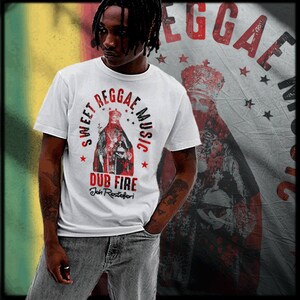 Reggae Haile Selassie Bless Jah Rastafari Irie Lion Mon T-Shirt Rastafarian Roots Reggae Rastaman King Conqueror Dub tee