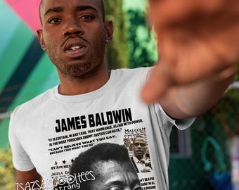 Camiseta com citações de James Baldwin, camiseta afro-americana de ativista dos direitos civis, camiseta da história negra, camiseta com citações de James Baldwin, camiseta do mês da história negra