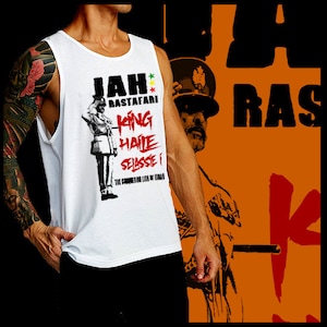 Jah Rastafari Reggae  Rootical Tank Top Haile Selassie Rastafarian Roots Reggae Music Singlet