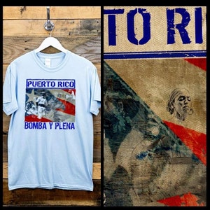 Puerto Rico Flag Bomba y Plena t-shirt Puerto Rican Boricua Taino Afro Latino afro boricua Pride and Culture puerto rico map and flag