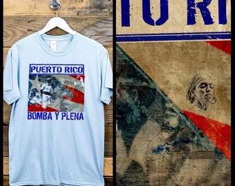 Puerto Rico Flag Bomba y Plena t-shirt Puerto Rican Boricua Taino Afro Latino afro boricua Pride and Culture puerto rico map and flag