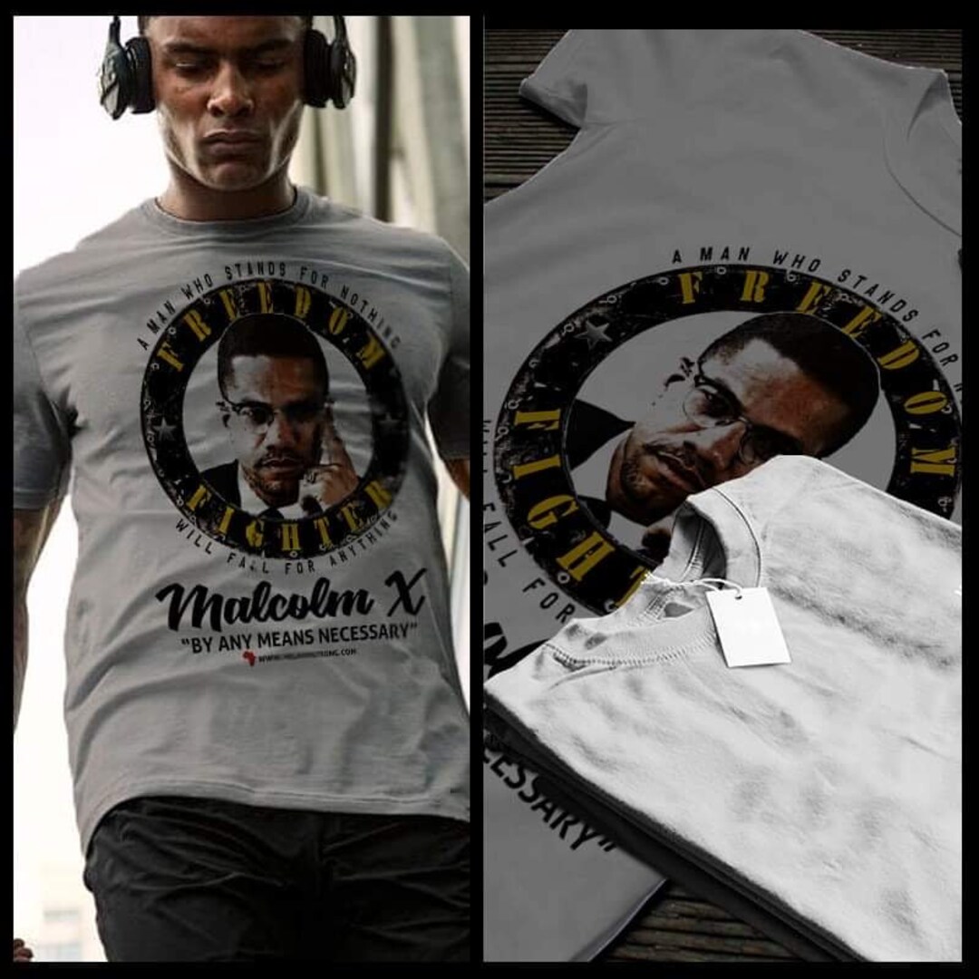 Malcolm X Stand for Something Quote Tshirt African American Civil