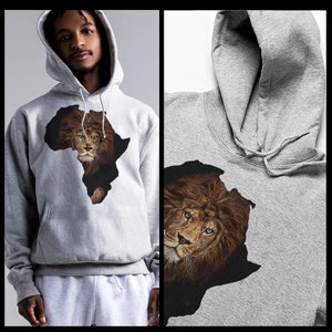 Afrikanische Karte mit Lion Pride und Macht Hoodie afrikanischen Bürgerrechtler Black History Pullover Sweatshirt