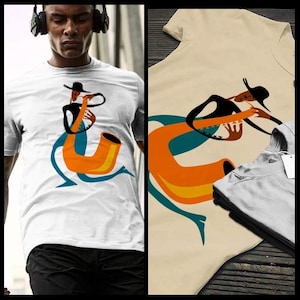 Afroamerikanische Jazz T-Shirt schwarz Musiker spielen Instrument Afro Musikkultur und Geschichte Tee
