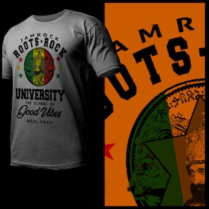 Haile Selassie Jah Rastafari T-Shirt Rastafarian Roots Reggae  Ital Vibration Rootical Dub Music Conqueror Tee