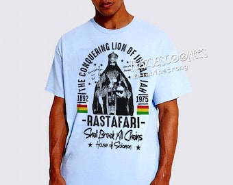 Reggae Haile Selassie Love Jah knows Rastafari Irie Lion Mon T-Shirt Rastafarian Roots Reggae Rastaman King Conqueror Dub tee, Jamaican Tee