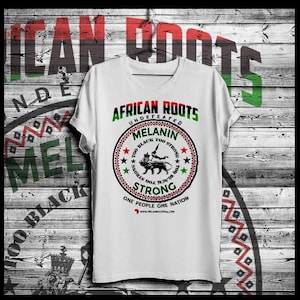 Black Pride Melanated Kultur afrikanischen Löwe unapologetisch geweckt Afrika Karte Marcus Garvey nubian Roots Kurzarm Männer T-Shirt
