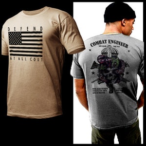 Military Sapper Combat Engineer Action T-Shirt Spec Operation Commandos Iraq Afghanistan Combat Veteran short sleeve T-shirt size S-2XL