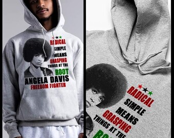 Angela Davis Radical meaning quote Hoodie African American Civil Rights Activist Black History pullover sweatshirt