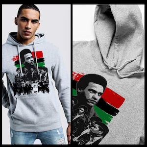 Huey P newton Collage freedom fighters Hoodie African American Civil Rights Activist Black History pullover sweatshirt